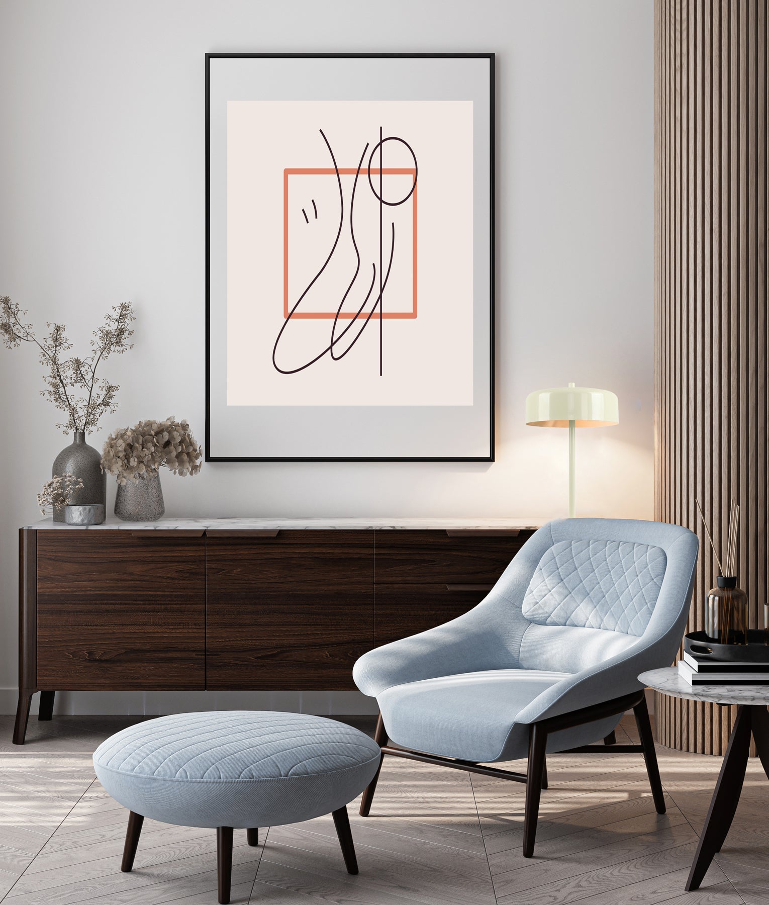 Minimalist Scandinavian Interior Drum Iron Shade Table Lamps