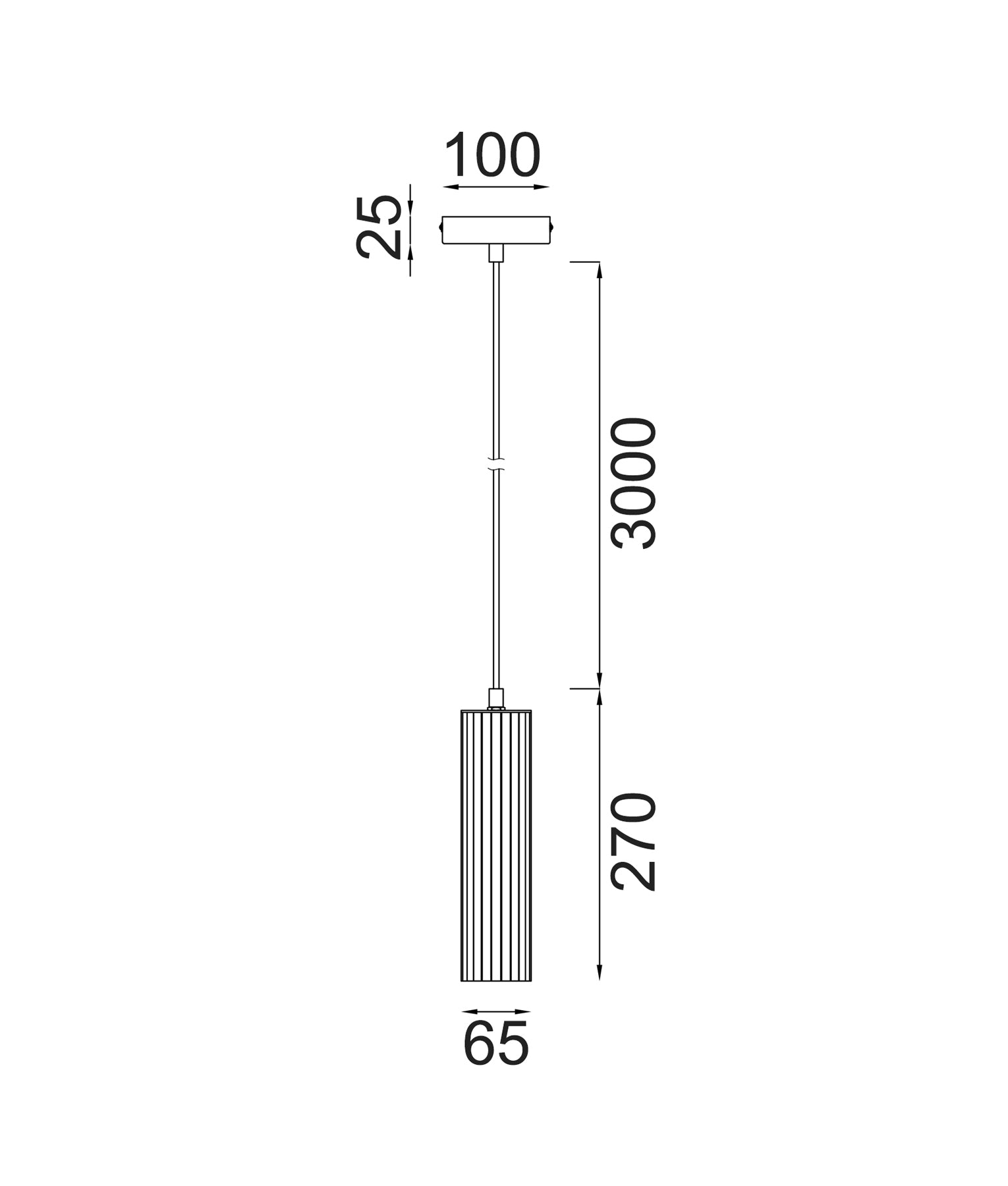 Interior GU10 Ribbed Cylinder Pendant Lights