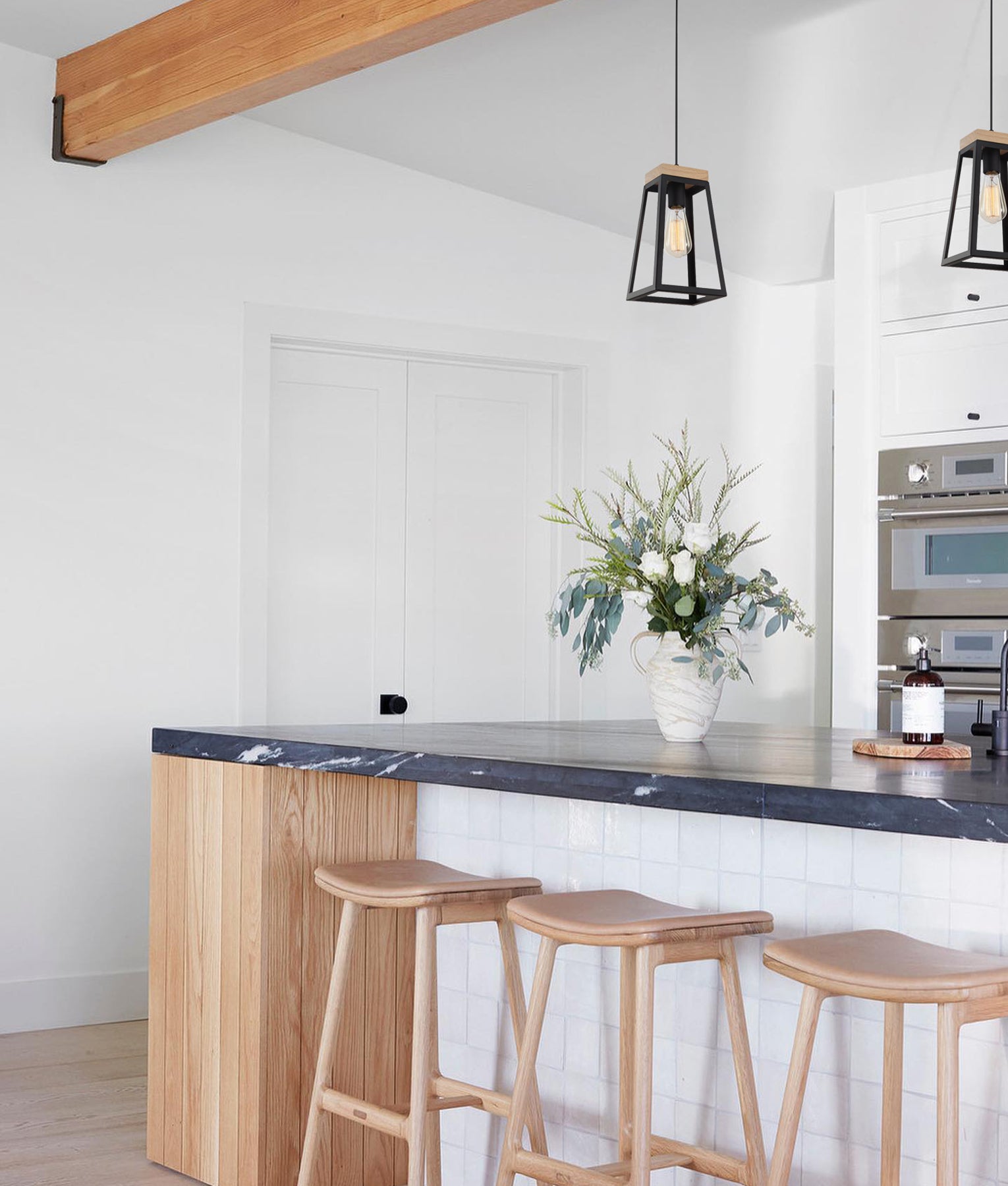 Modern Scandinavian Wood Trapezium Pendant Lights