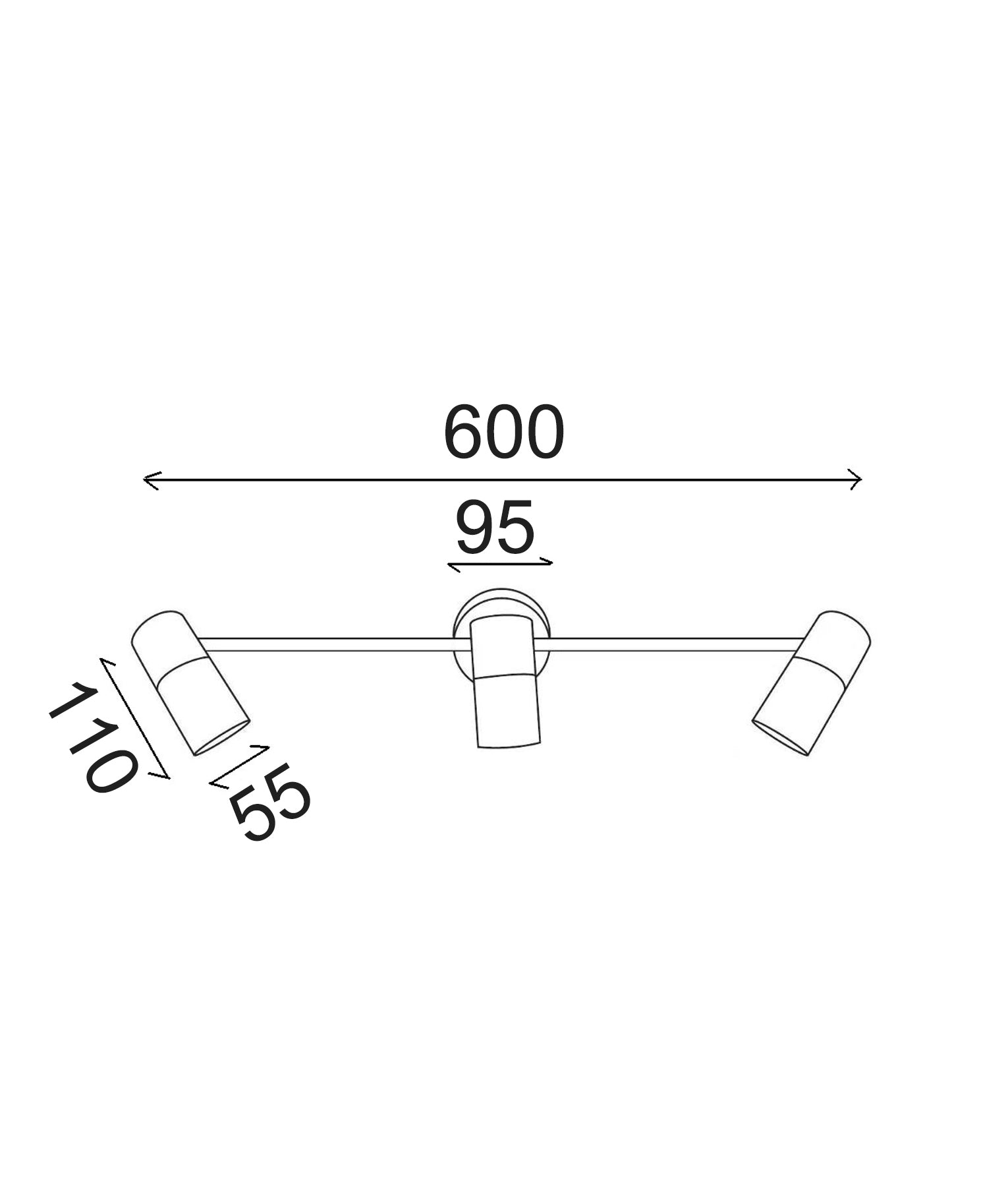 Interior 3xGU10 Triple Adjustable Head Round Base Ceiling Spot Lights