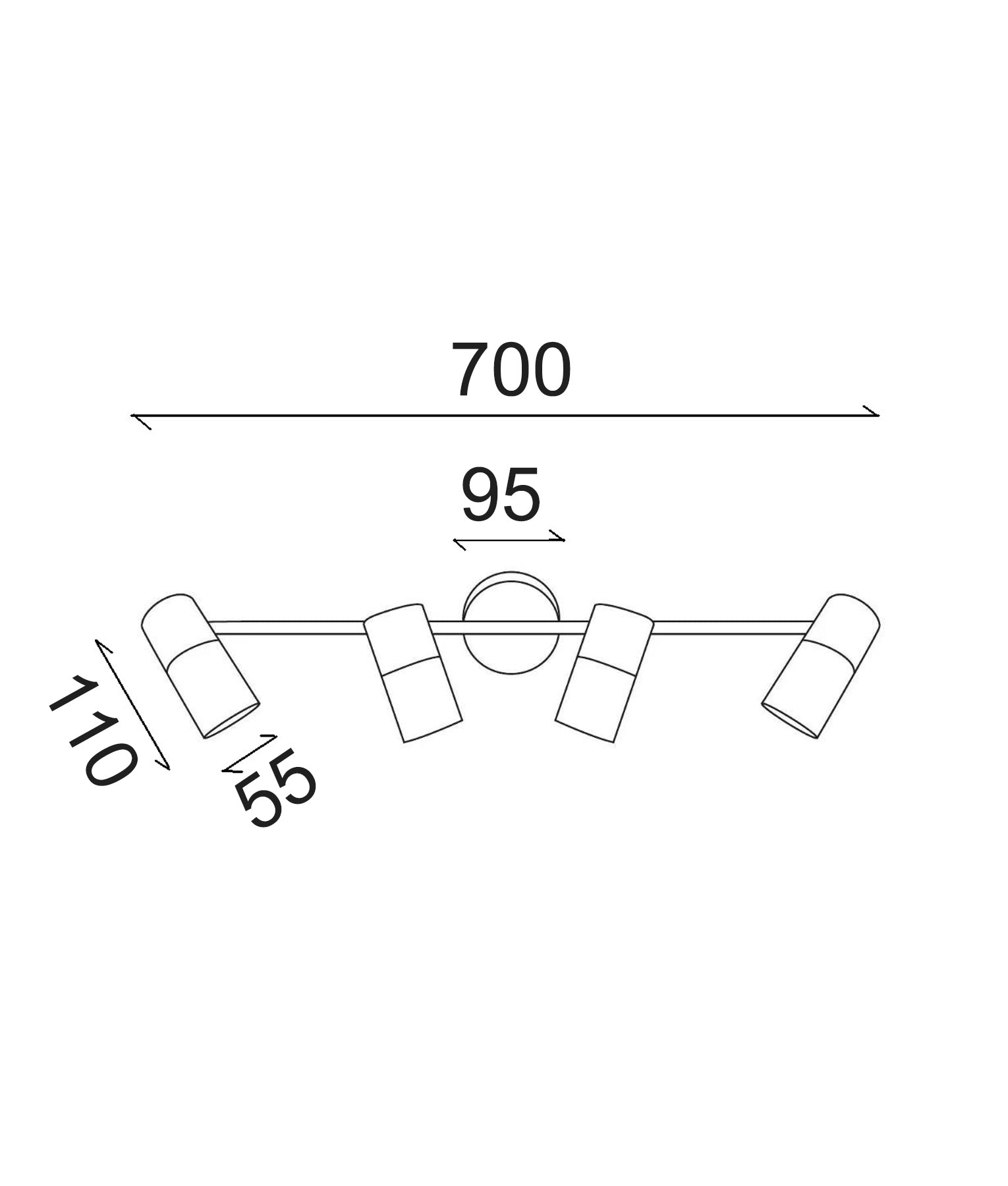 Interior 4xGU10 Four Adjustable Head Round Base Ceiling Spot Lights
