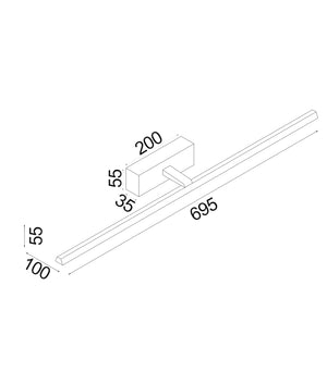 LED Interior Linear Tri-CCT Vanity Picture Wall Lights (Chrome) IP44