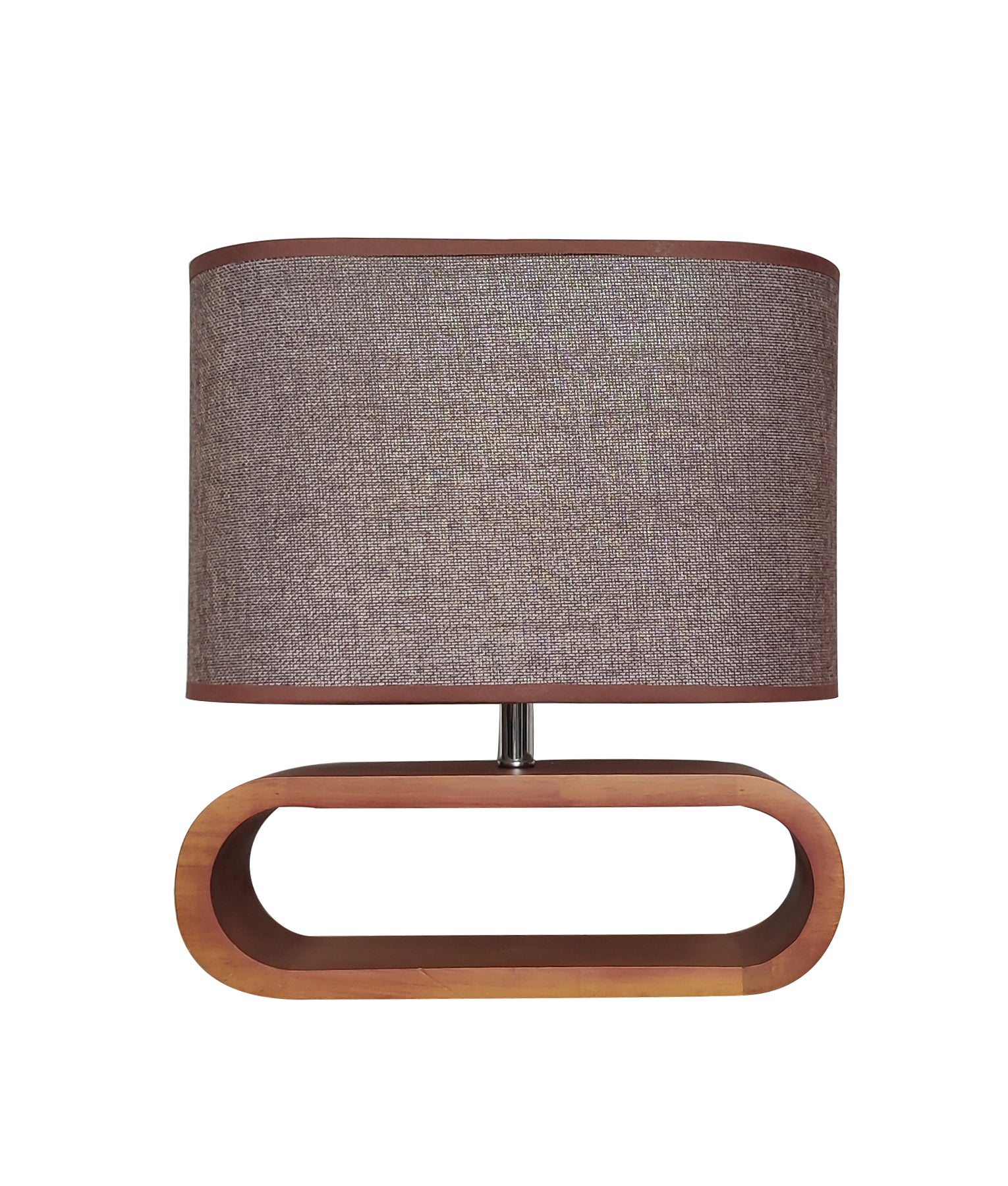 Traditional Retro Blonde / Dark Wood Cloth Shade Table Lamps
