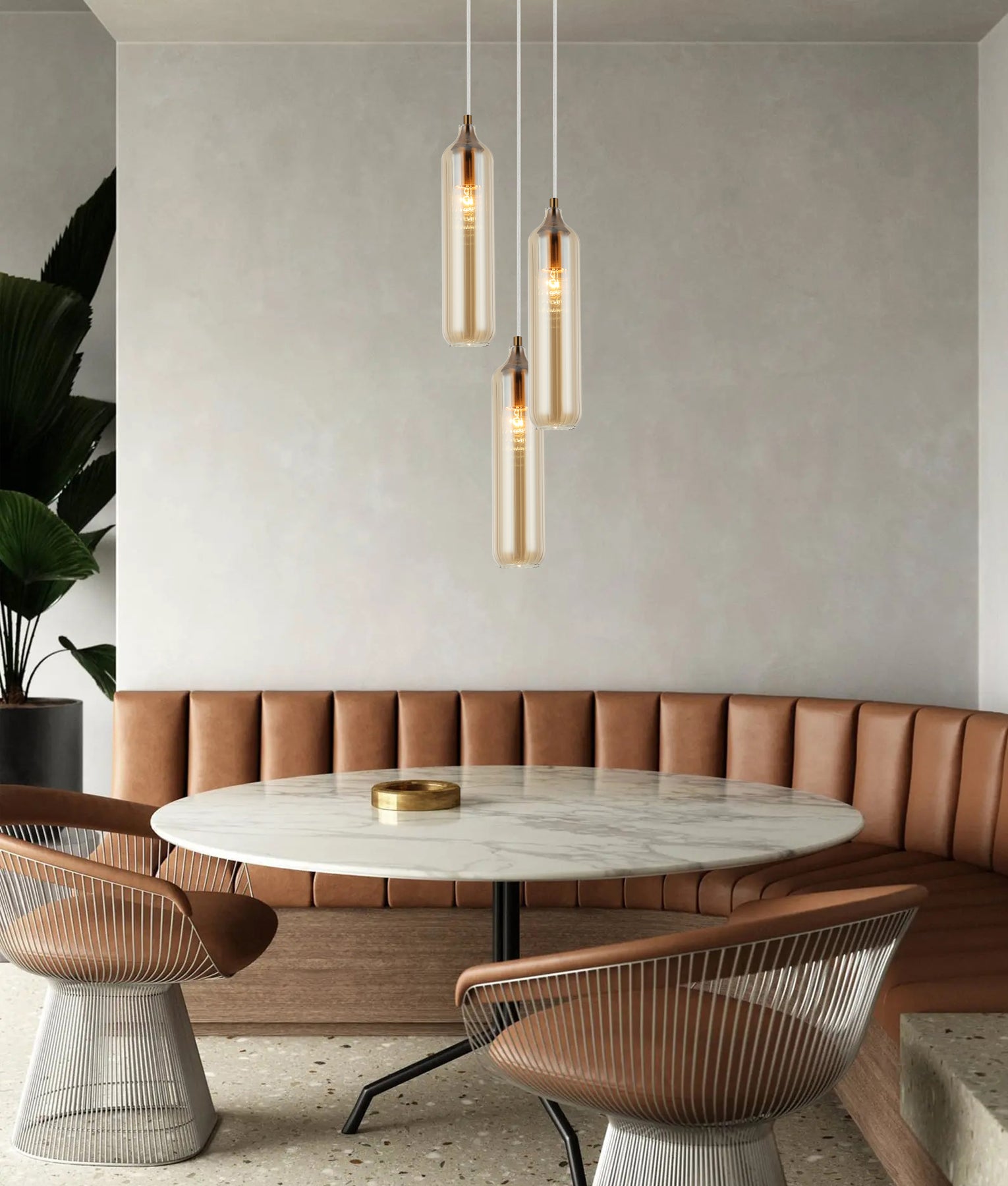 Modern Interior Glass Cylinder Pendant Lights