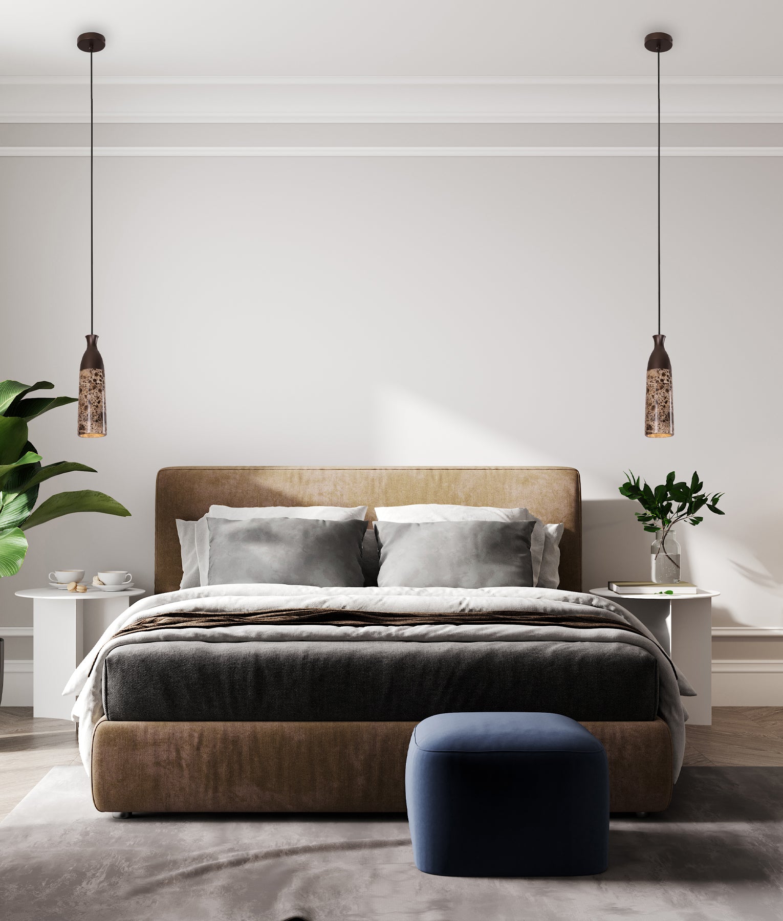 Modern Interior Marble Cylinder Pendant Lights