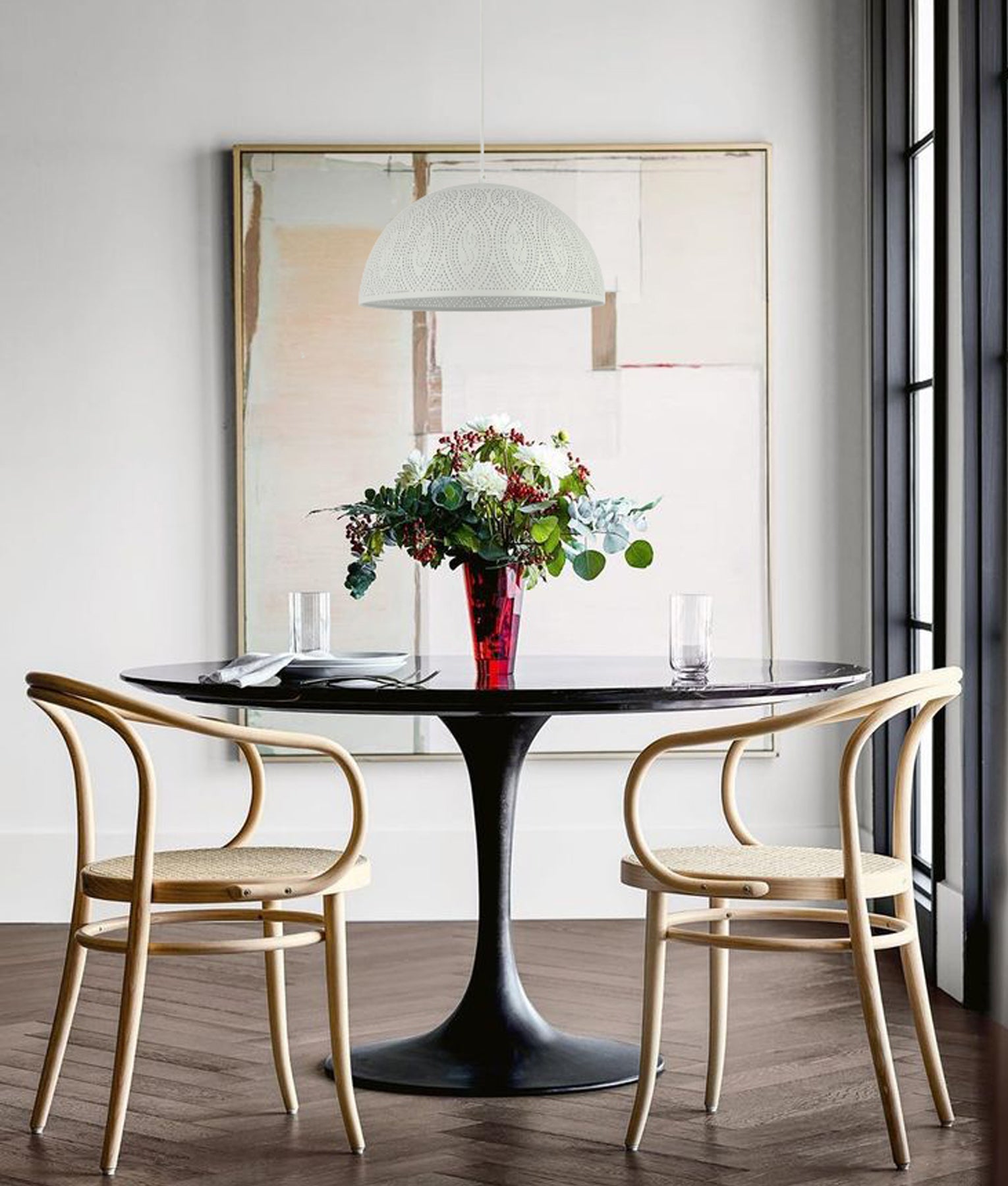 Bohemian Black Shade with Gold Interior / White Dome Shape Pendant Lights