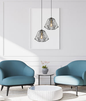 Retro Geometric Design Interior Iron Cage Pendant Lights