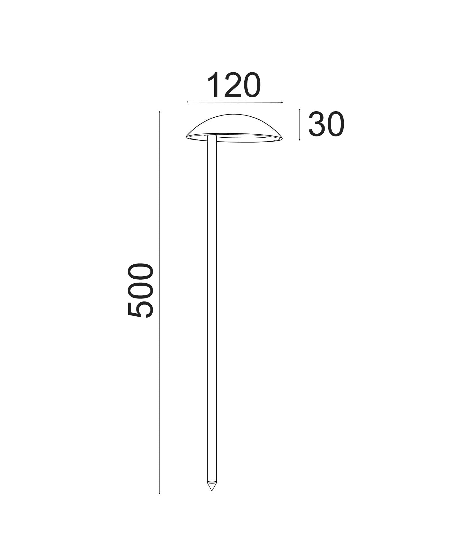 12V LED Exterior Garden Solid Brass L500mm Anti Glare Spike Light IP65