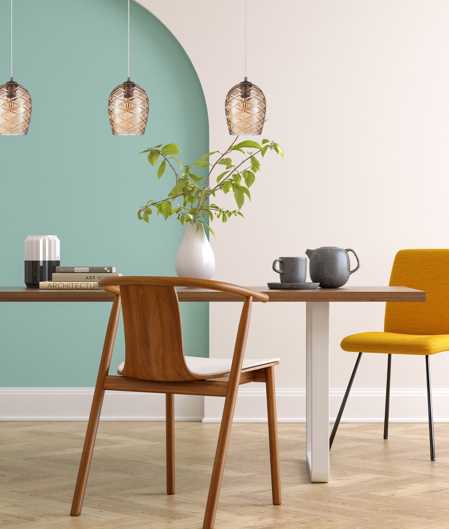 Interior Wine Glass Shade Segmented Glass  Pendant Lights