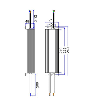 Waterproof 12V Constant Voltage LED Driver Load: 20-160W IP67