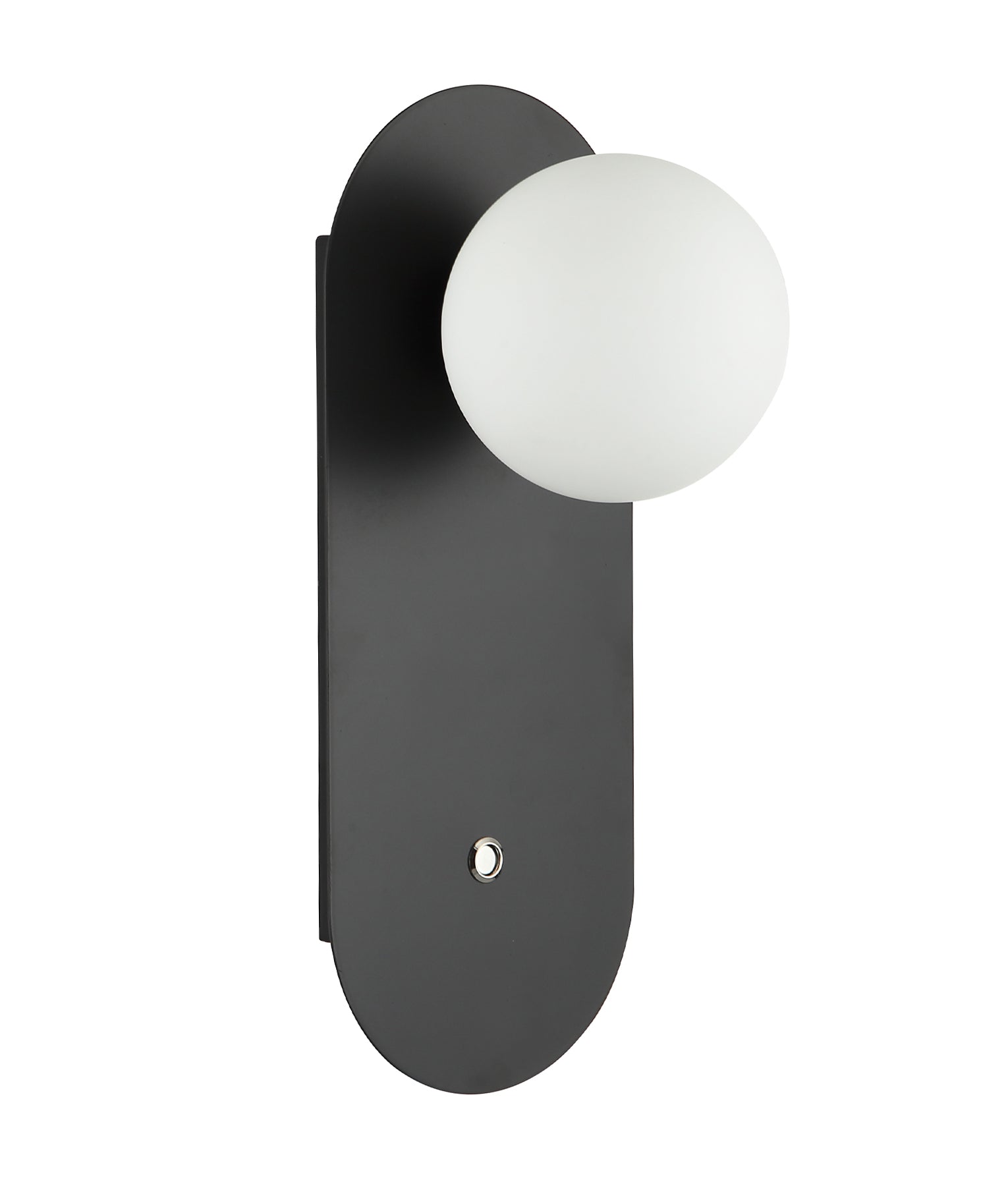 Modern Interior Round Opal Diffuser Oblong Base with Switch Wall Lights