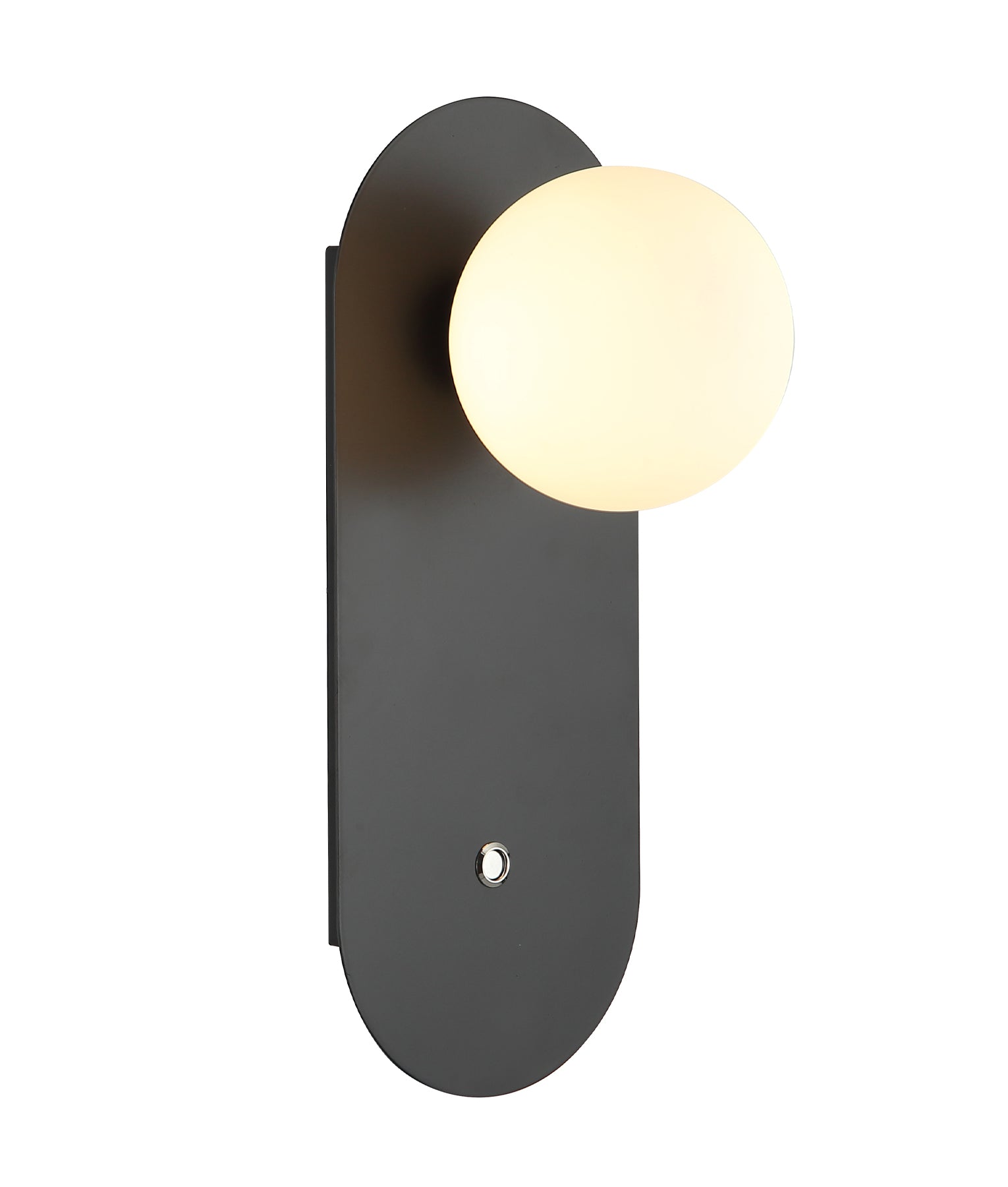 Modern Interior Round Opal Diffuser Oblong Base with Switch Wall Lights