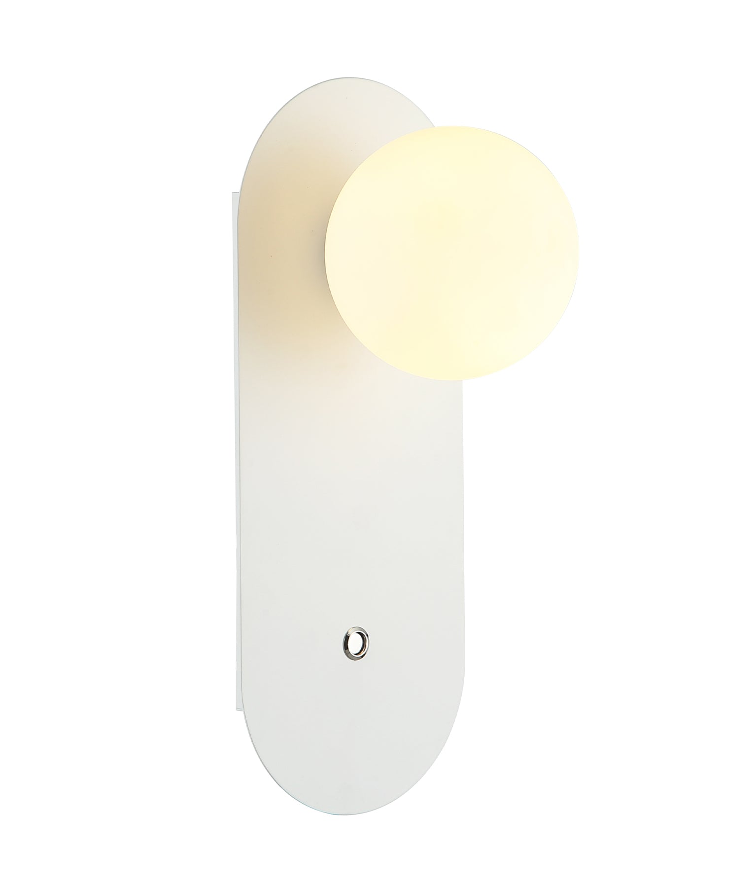 Modern Interior Round Opal Diffuser Oblong Base with Switch Wall Lights
