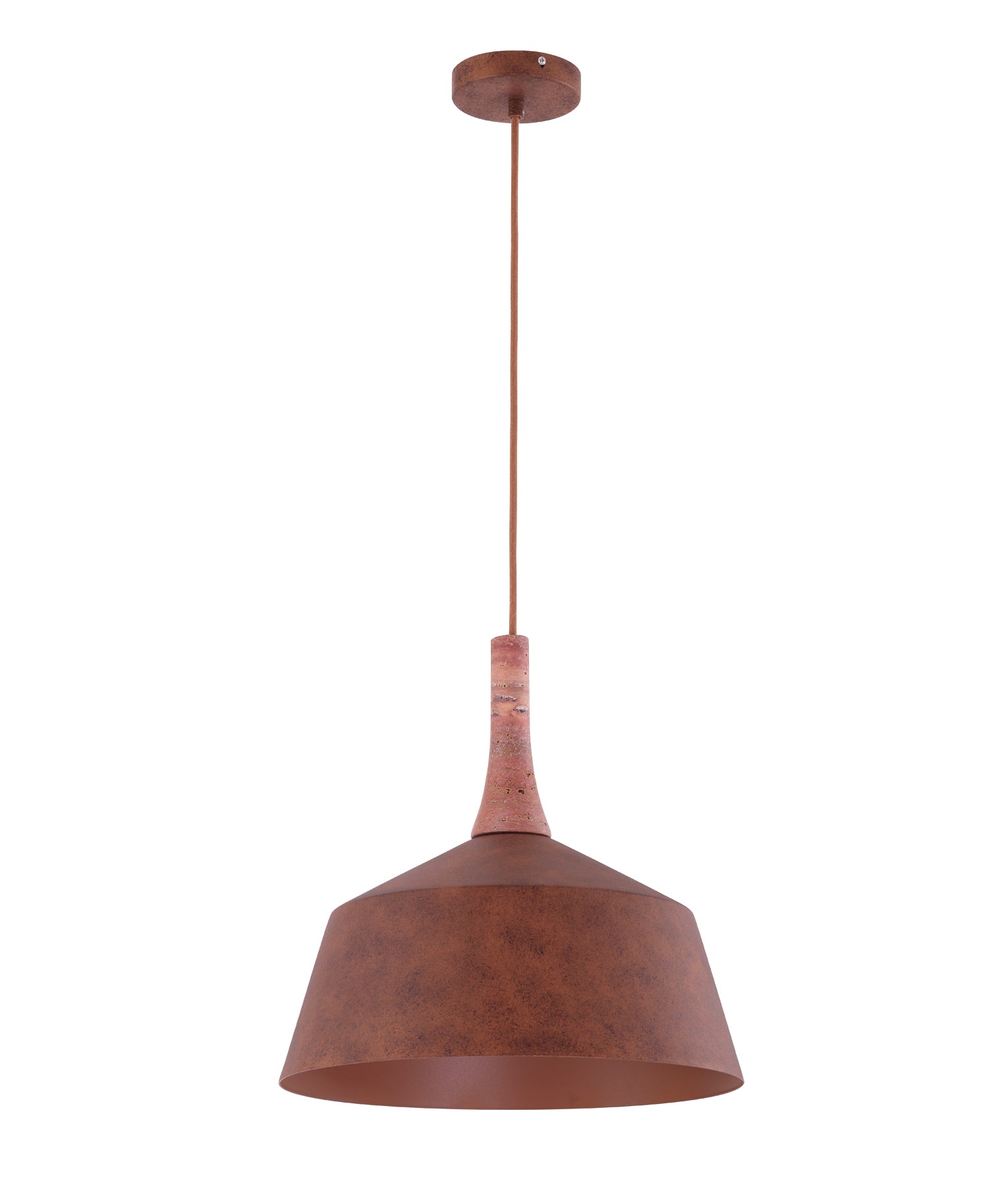 Interior Rustic Brown with Travertine Highlight Angled Dome Pendant Lights