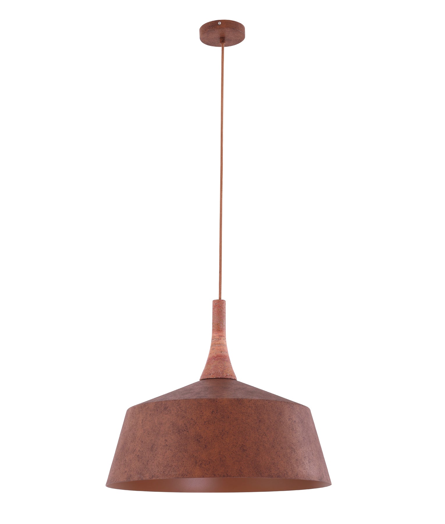Interior Rustic Brown with Travertine Highlight Angled Dome Pendant Lights
