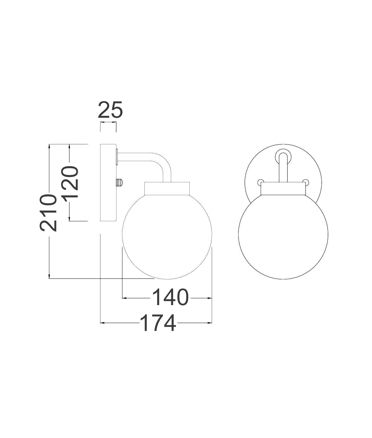 Interior Single Sphere Alabaster with Brass Highlight Round Base Wall Light