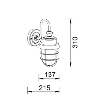 Exterior Cylinder Brush Glass with Cage Wall Lights IP44