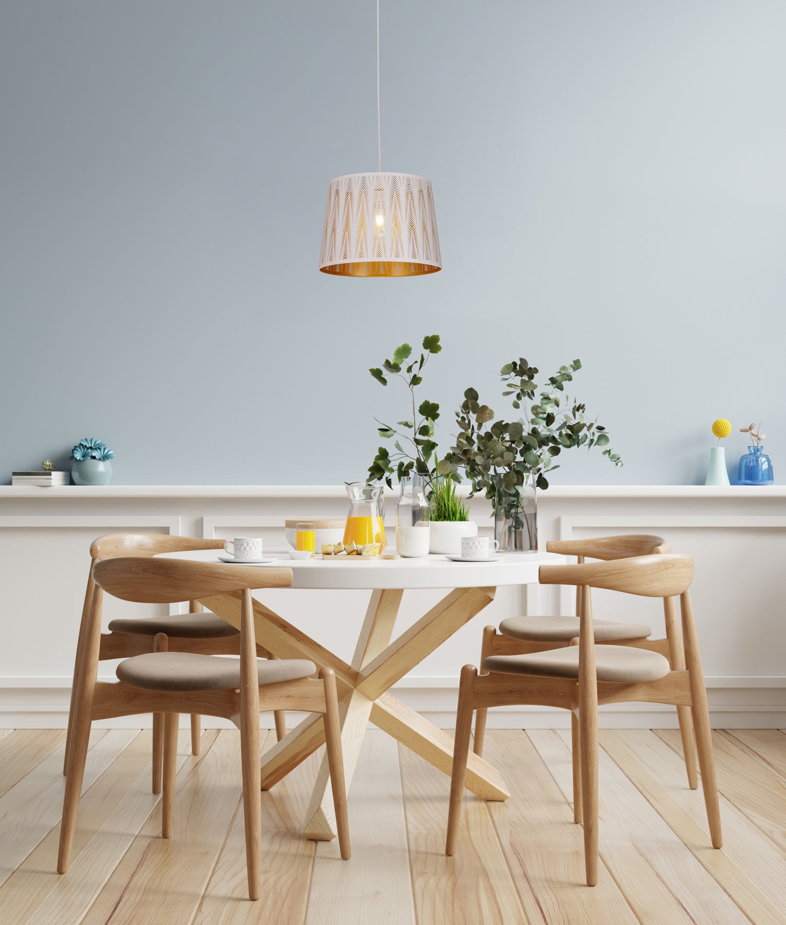 Modern Interior Slanted with Vector Pattern Laser Cut Pendant Lights