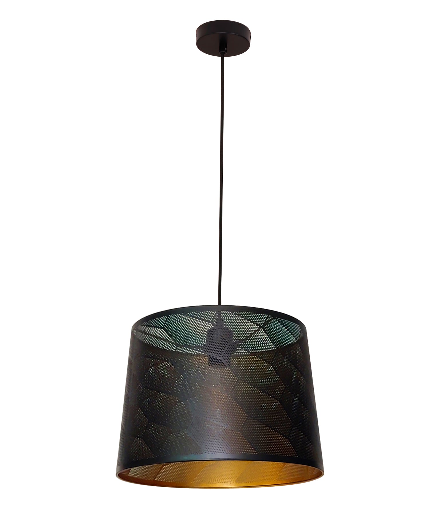 Modern Interior Slanted with Honeycomb Pattern Laser Cut Pendant Lights