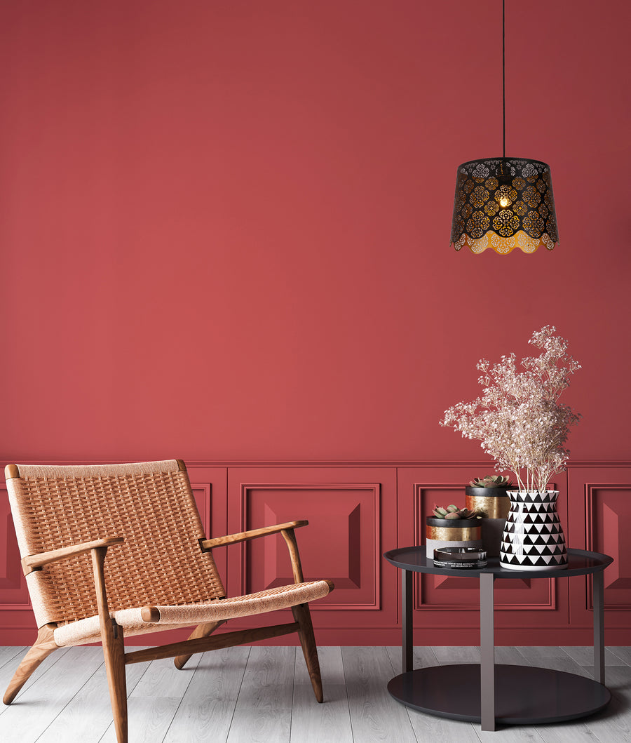 Interior Slanted with Laser Cut with Flower Pattern Pendant Lights