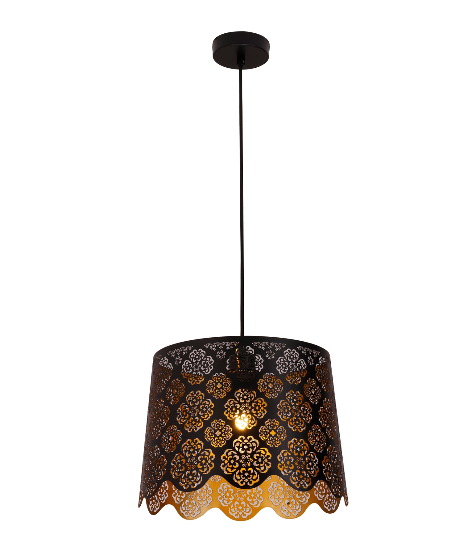 Modern Interior Slanted with Flower Pattern Laser Cut Pendant Lights