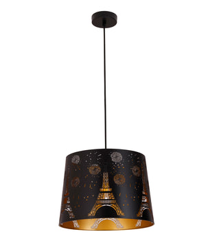 Interior Slanted with Laser Cut with Eiffel Pattern Pendant Lights