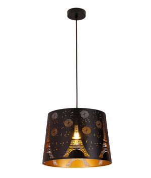 Interior Slanted with Laser Cut with Eiffel Pattern Pendant Lights