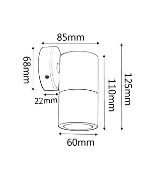 Exterior GU10 Single Fixed Down Wall Pillar Spot Light (Aged Brass) IP65