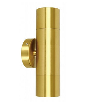 GU10 Exterior Up/Down Wall Pillar Spot Light (Polished Brass) IP65