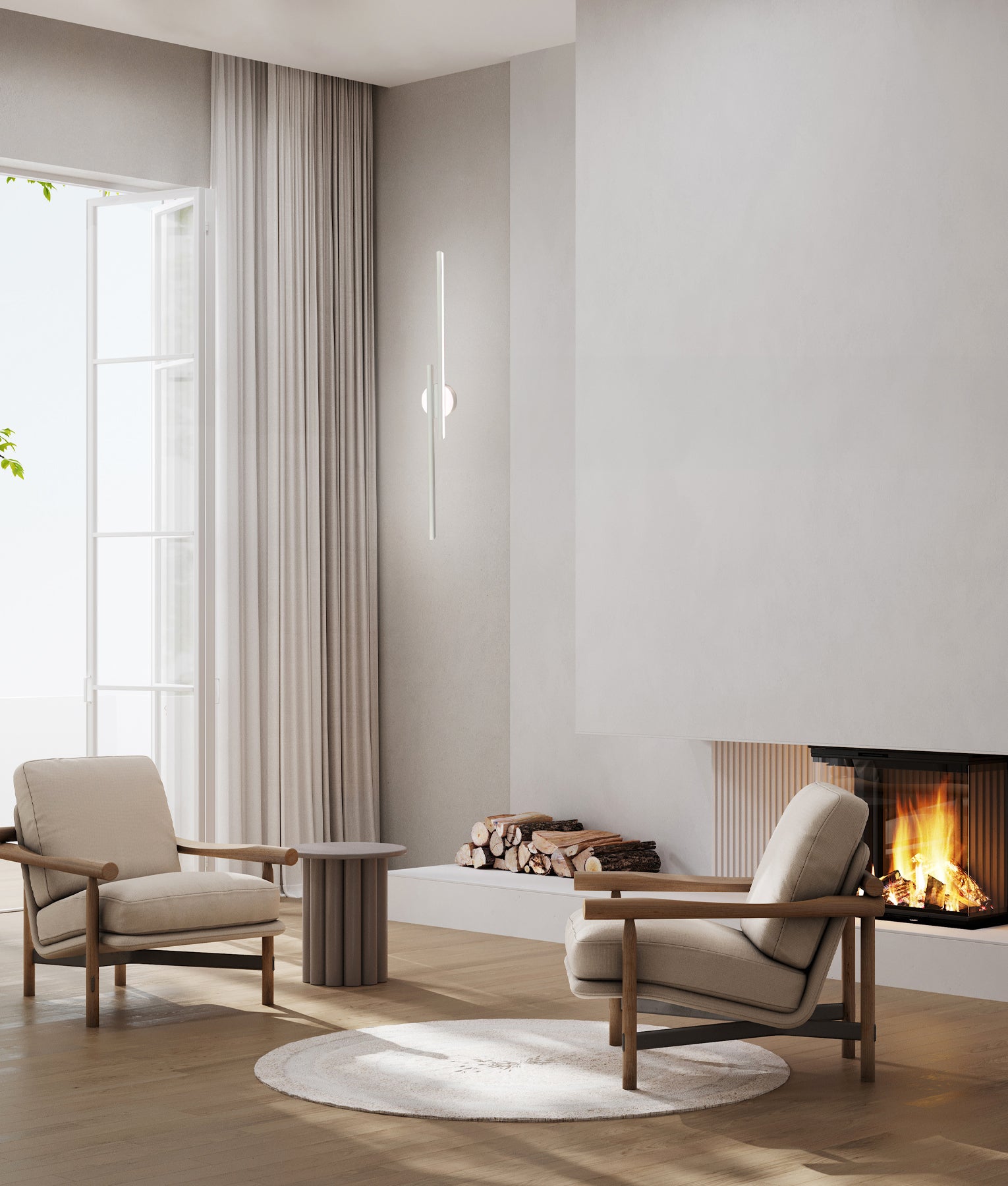 Modern Interior Linear LED Tri-CCT Dimmable Wall Lights