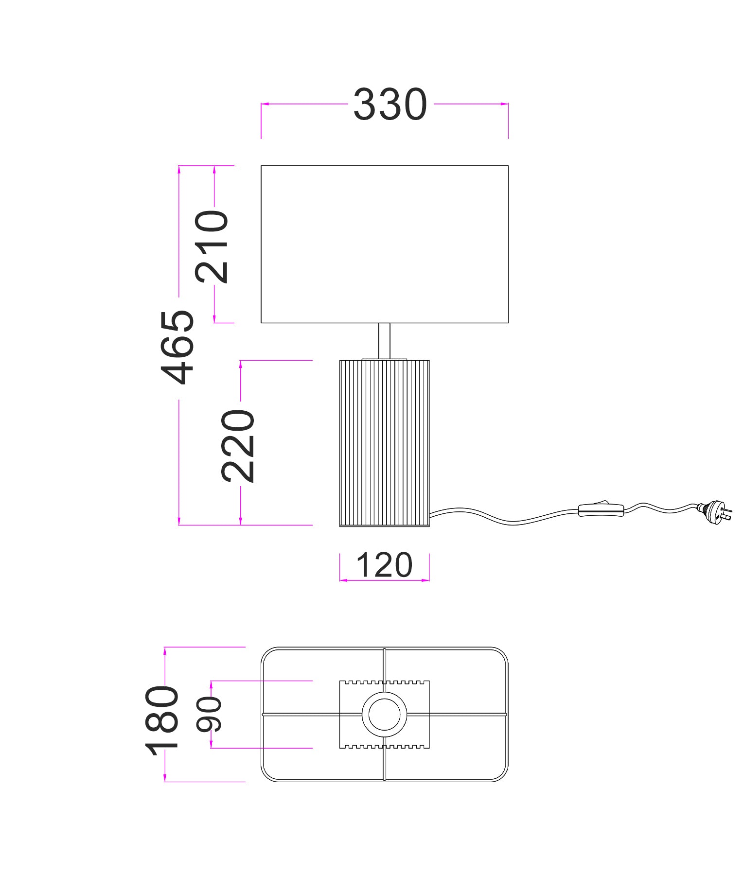 Beige Travertine Base Rectangular Fabric Cream Shade Table Lamps