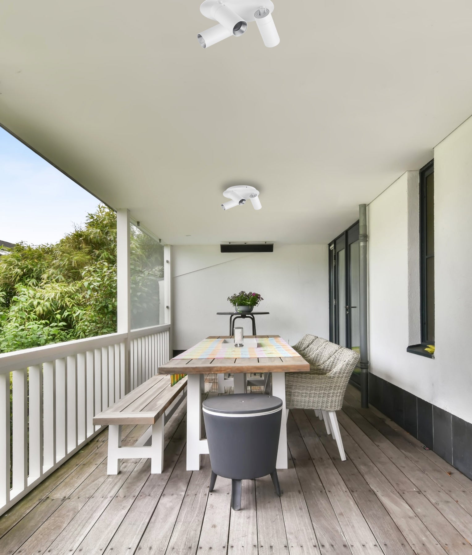 Exterior GU10 3 Heads Adjustable Ceiling Spot Lights IP54