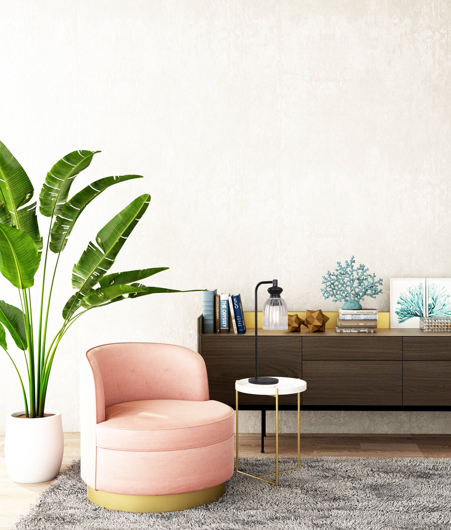 Interior Ellipse Clear Glass Shade Marble Base Table Lamps