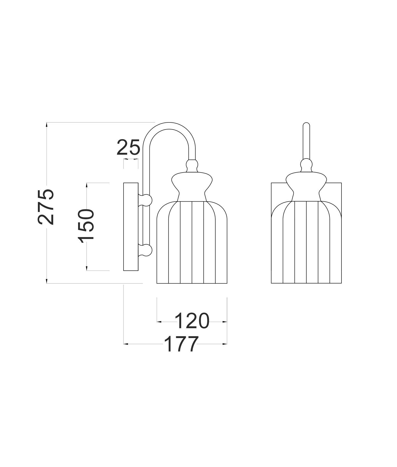 Interior Ellipse Single Clear Glass Shade Wall Lights