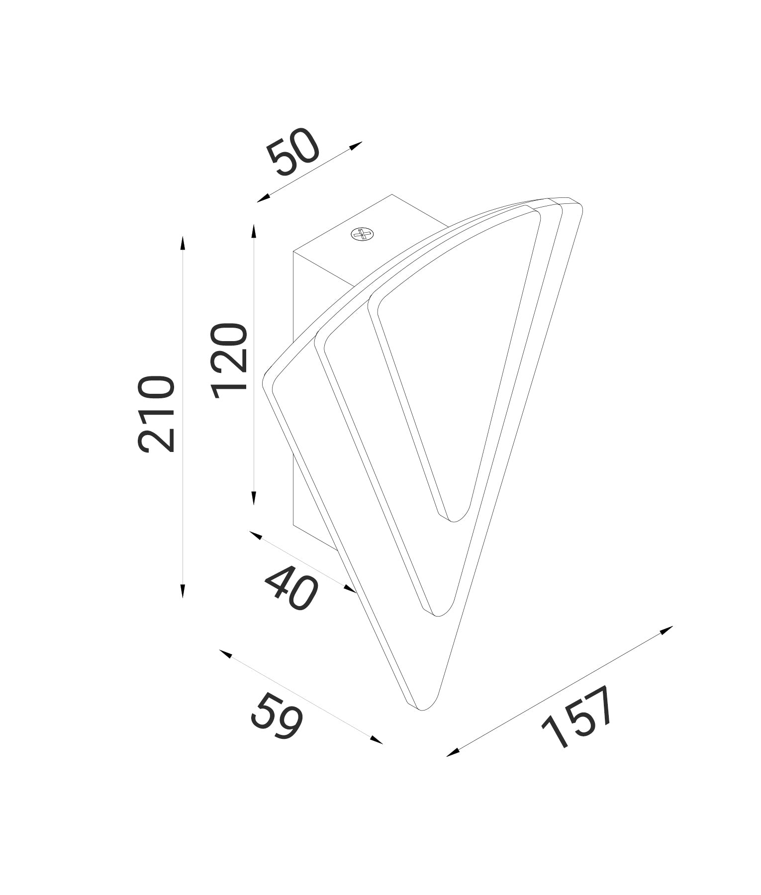 Interior LED Dual-CCT Triangular Dimmable Wall Light