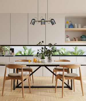 Interior Ellipse Shades with Antique Brass Hardware Pendant Lights
