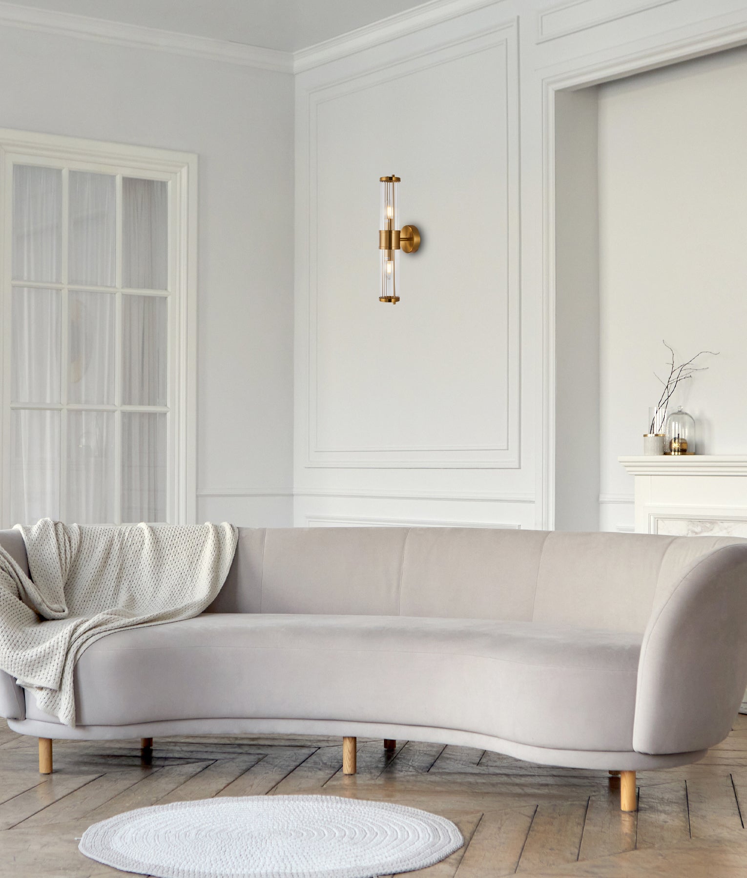 Interior Up/Down Tubular Clear Glass Wall Lights