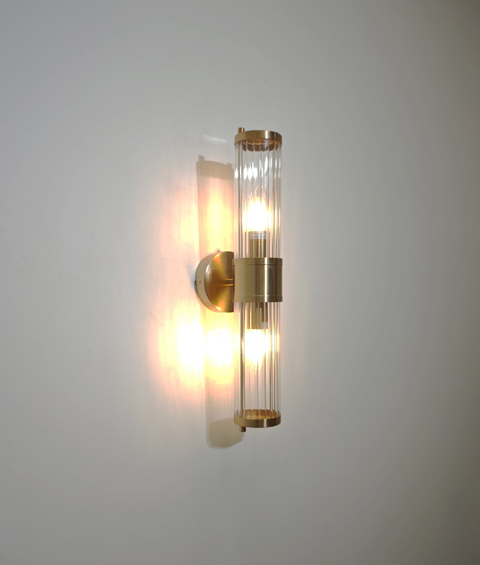 Interior Up/Down Tubular Clear Glass Wall Lights