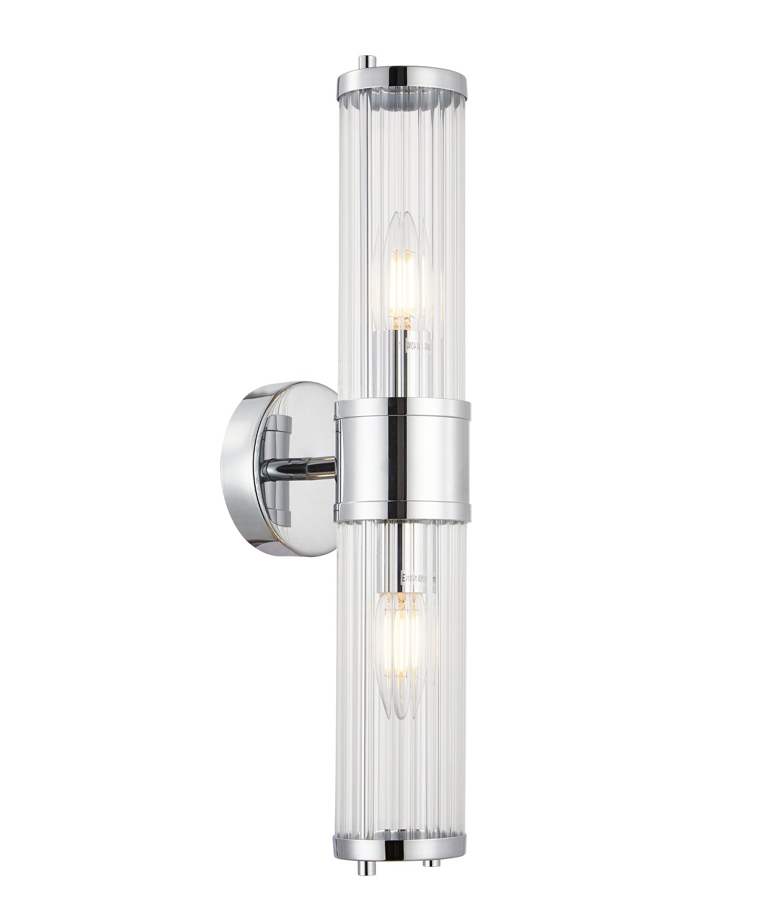 Interior Up/Down Tubular Clear Glass Wall Lights