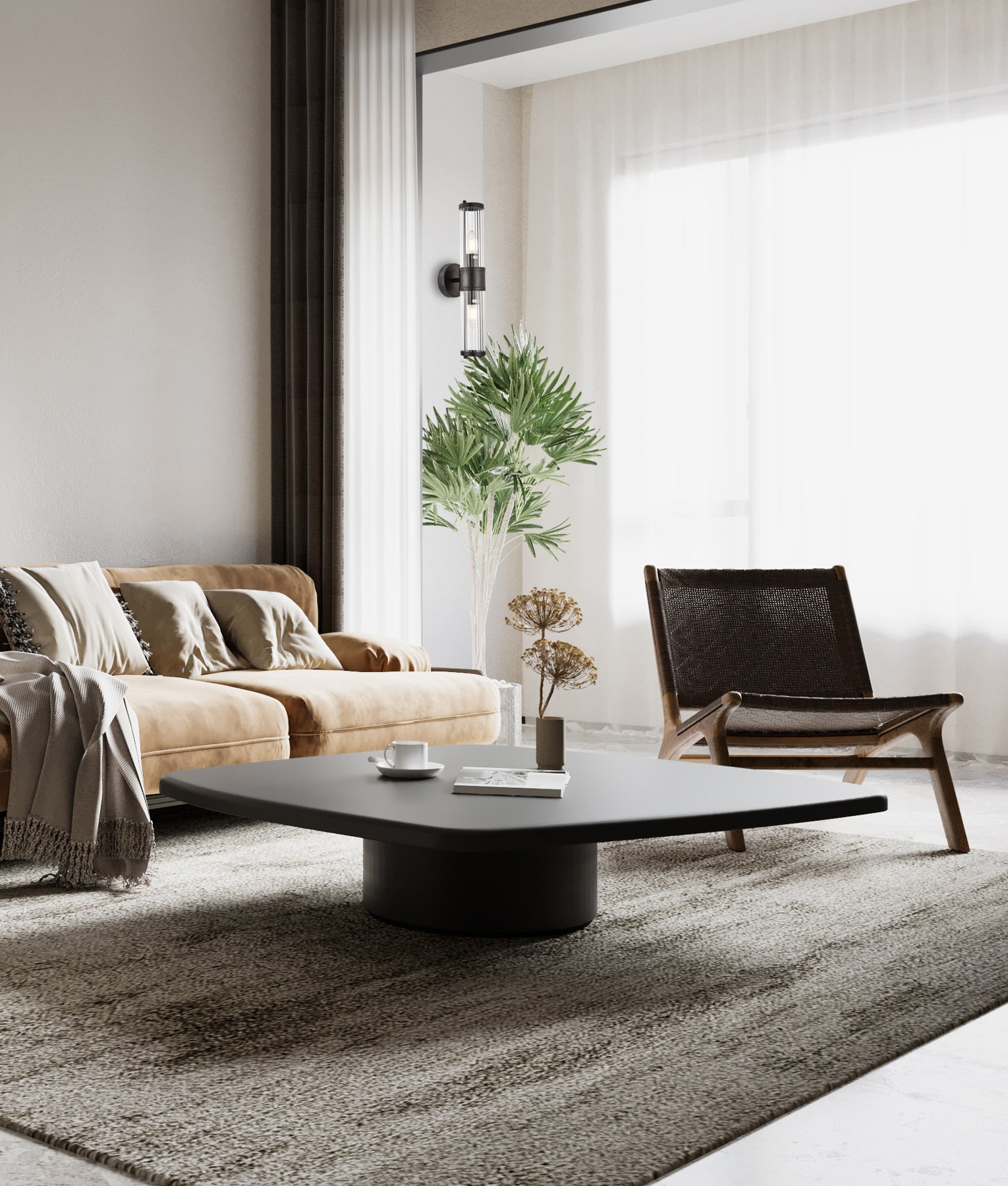 Interior Up/Down Tubular Clear Glass Wall Lights