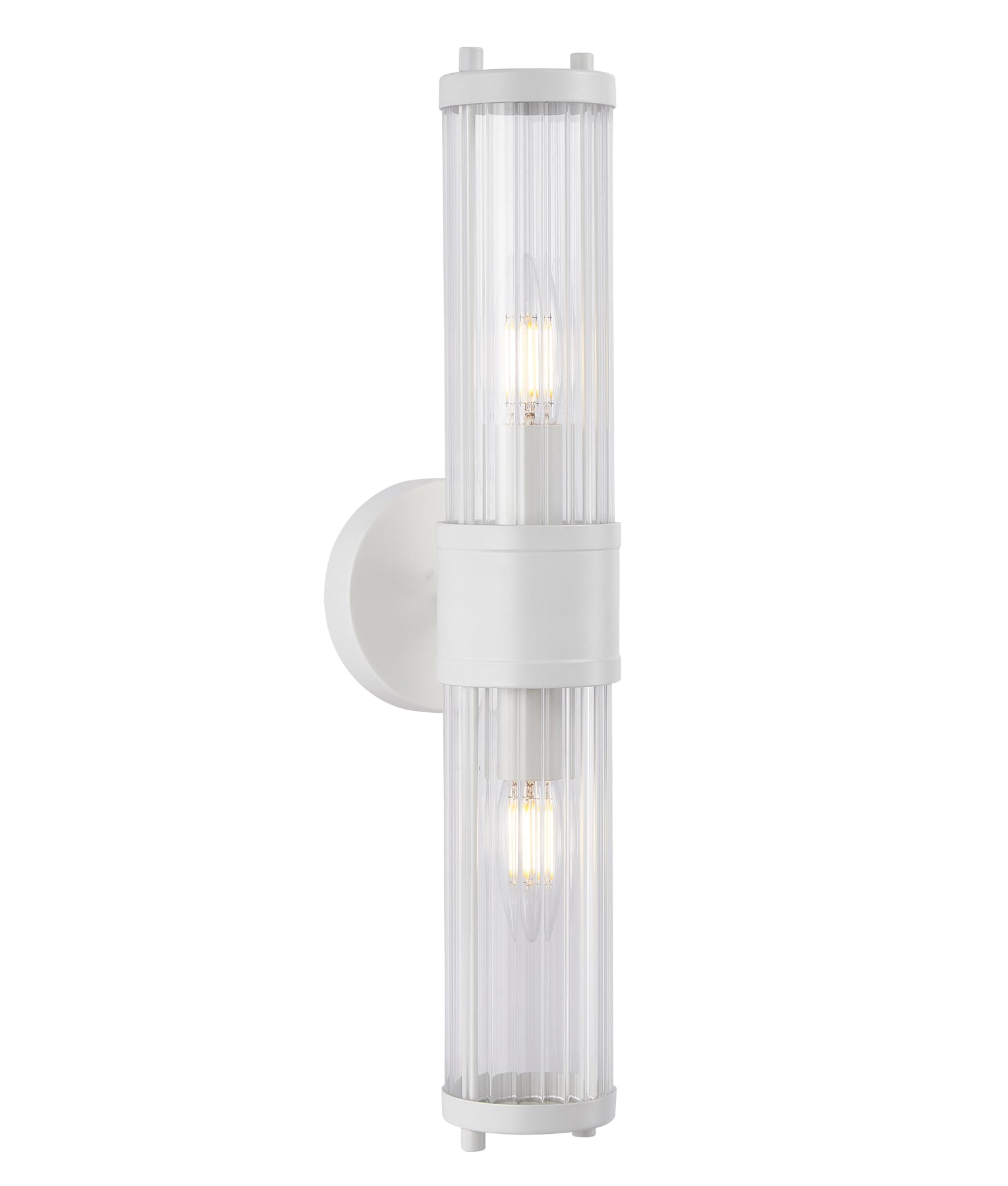 Interior Up/Down Tubular Clear Glass Wall Lights