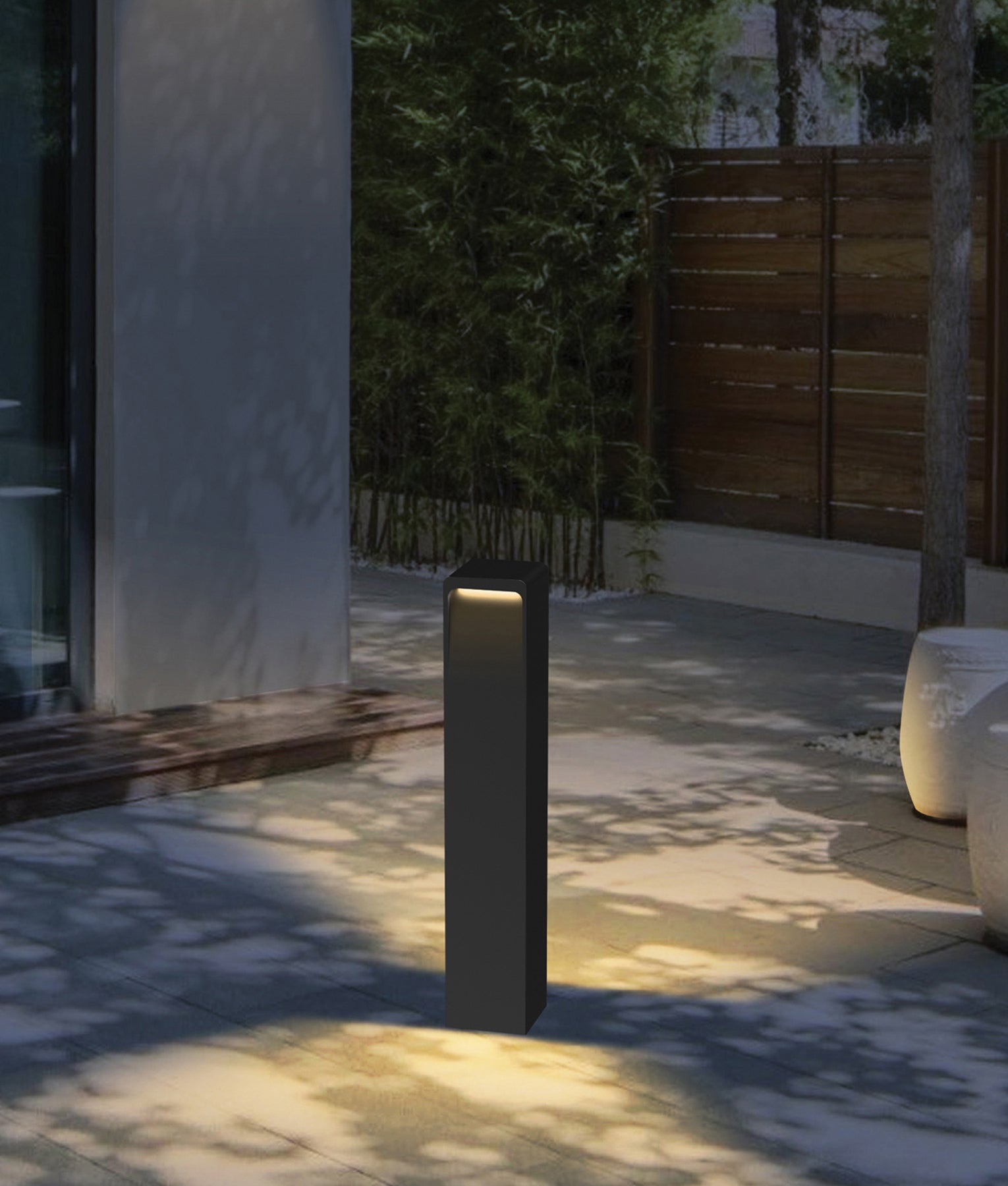 Exterior LED Tri-CCT Dark Grey Garden Bollard Light IP65