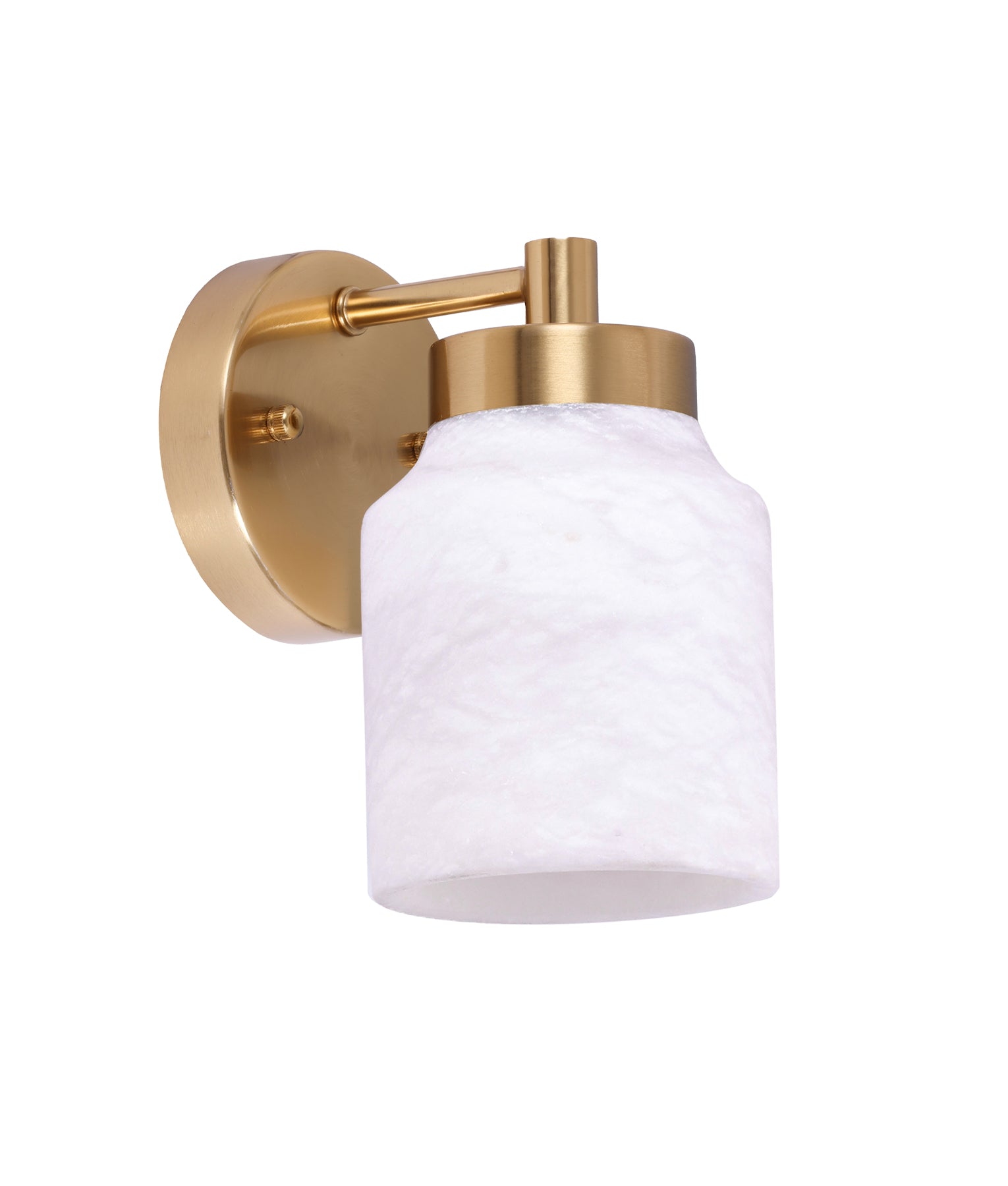Interior White Jar Alabaster with Brass Highlight Wall Light