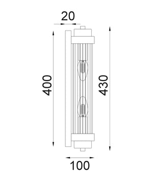 Interior Up/Down Tubular Clear Glass Rods Wall Lights