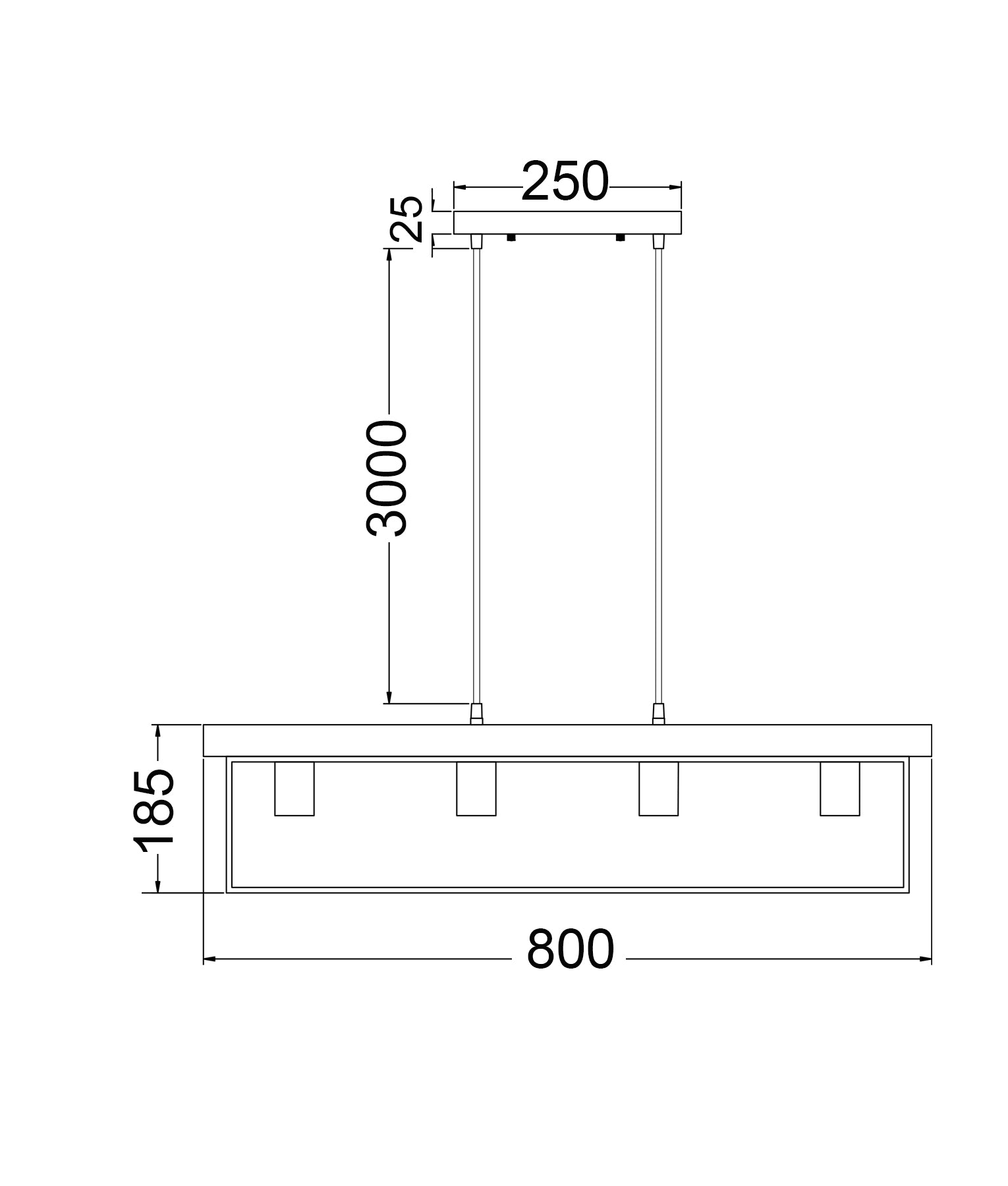 Retro Interior Rectangular Frame Wood with Black Hardware Pendant Light