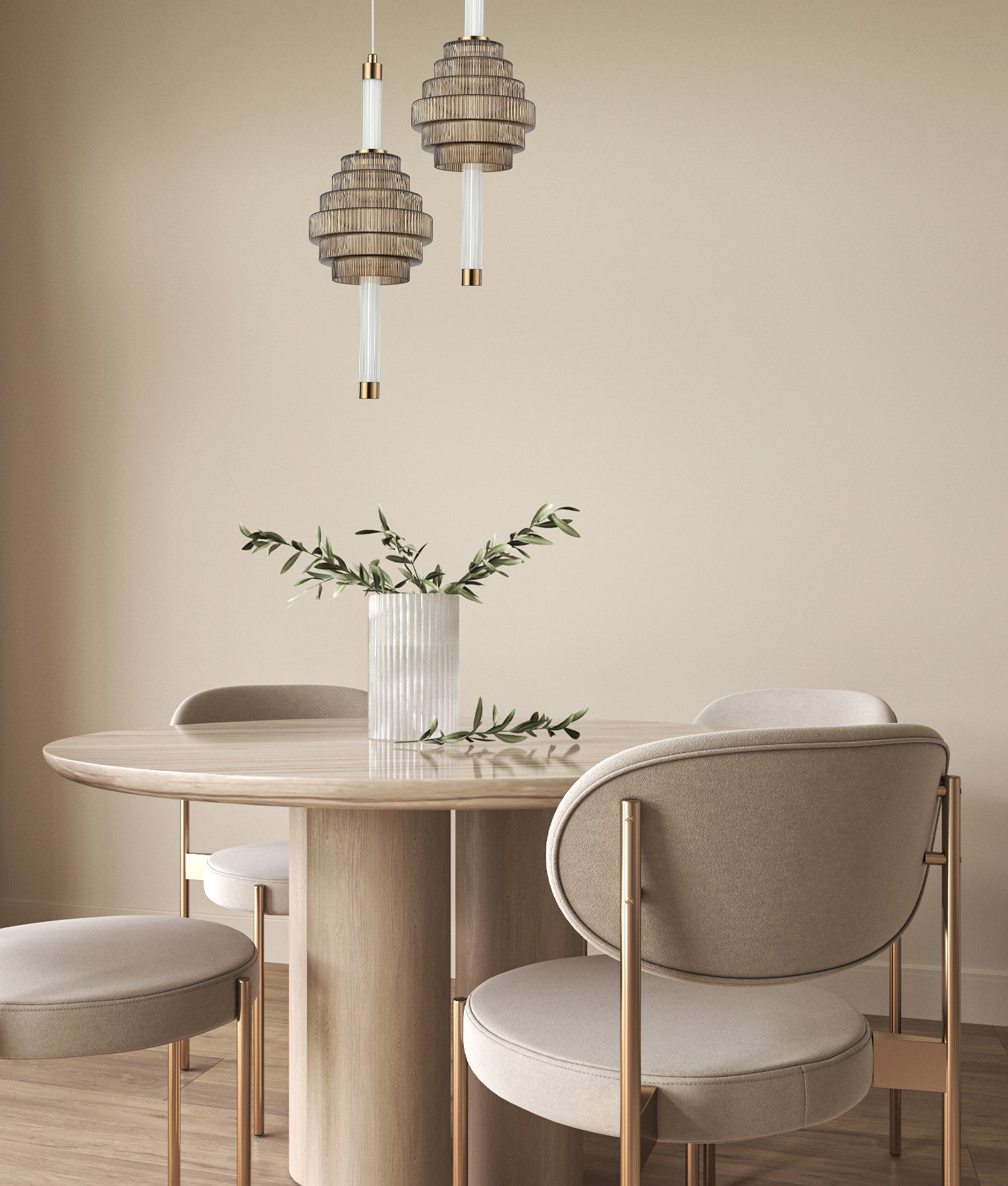 Modern Interior LED Tri-CCT Spinning Top Glass Pendant Lights