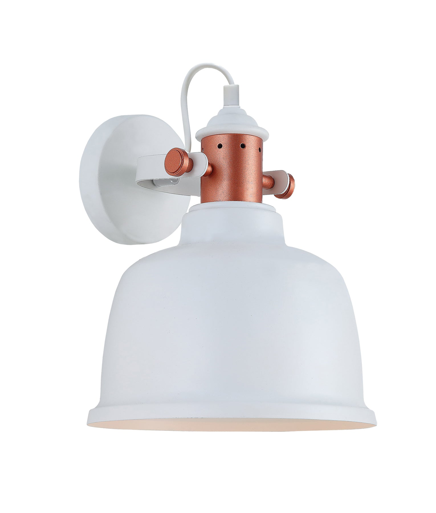 Industrial Scandinavian Bell Shape Adjustable Bell With Copper Highlights Indoor Wall Lights