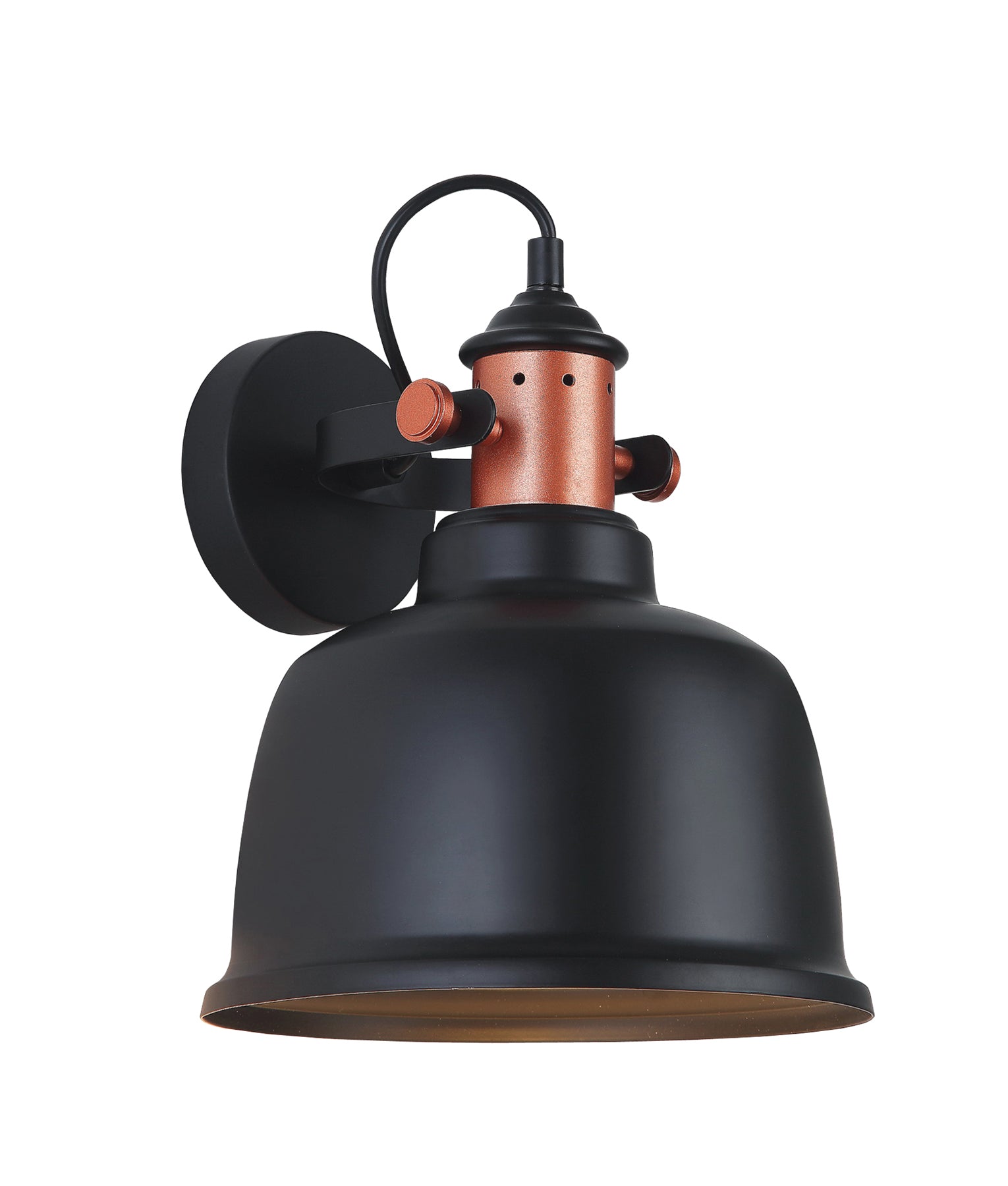 Industrial Scandinavian Bell Shape Adjustable Bell With Copper Highlights Indoor Wall Lights