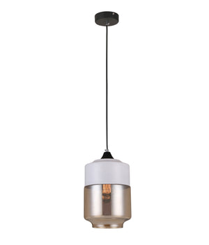 Retro White With Amber Jar Shape Pendant Light