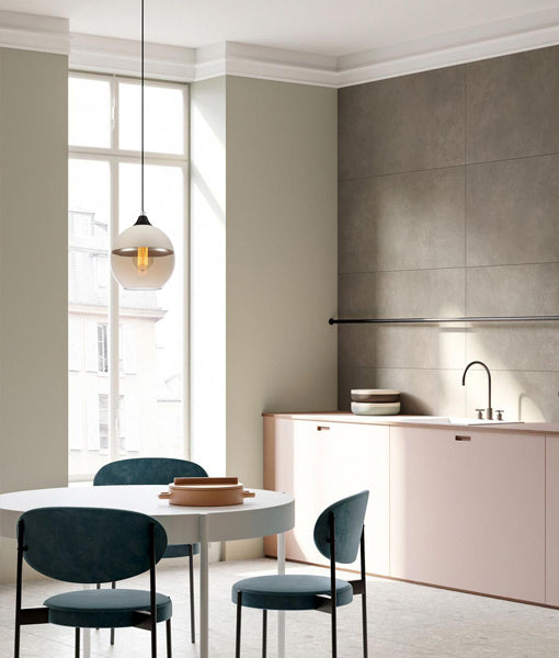 Retro White With Amber Wine Glass Shape Pendant Light